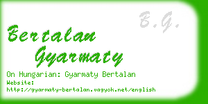 bertalan gyarmaty business card